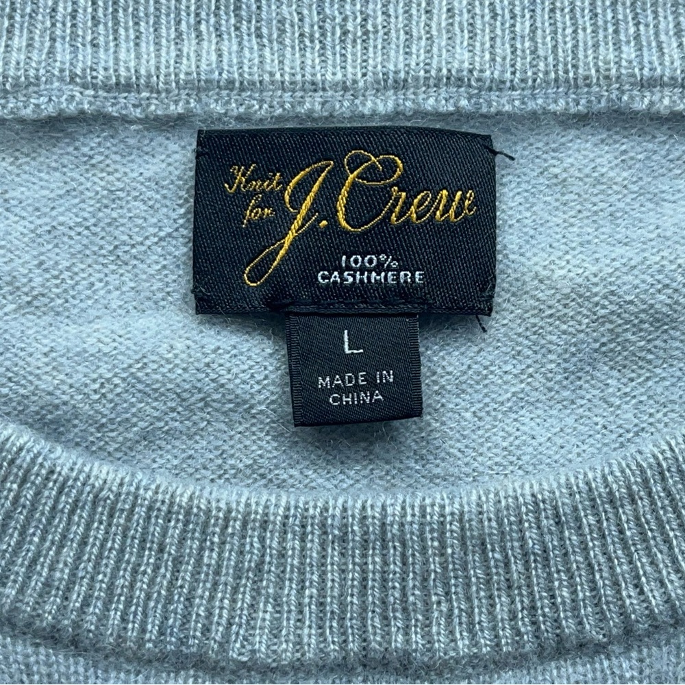 J.Crew 100% Cashmere Crewneck Sweater Mens Size Large Gray - Picture 4 of 10